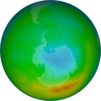 Antarctic ozone map for 1994-08